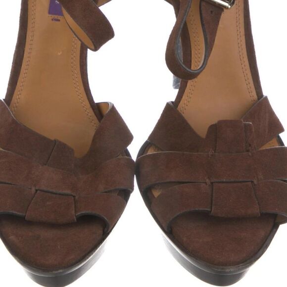 Ralph Lauren Fall ‘15 Collection Brown Suede Jenica Stiletto Sandal Look 20 & 21 - Picture 11 of 16